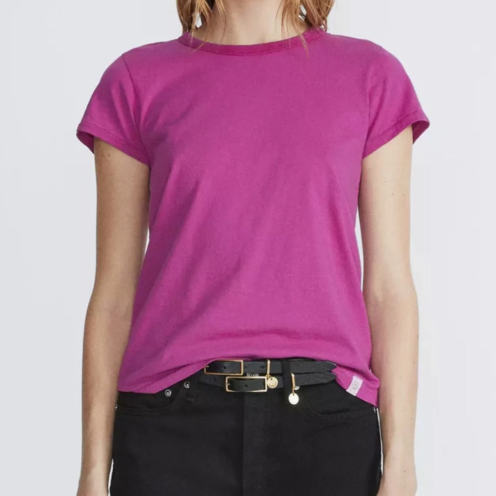 Rag & Bone The Slub Tee in Fuchsia Size XS